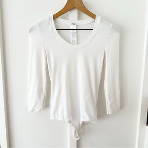 WOLFORD white thong bodysuit